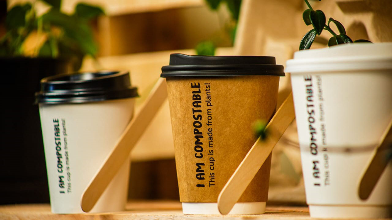 A variety  of hot beverage cups.